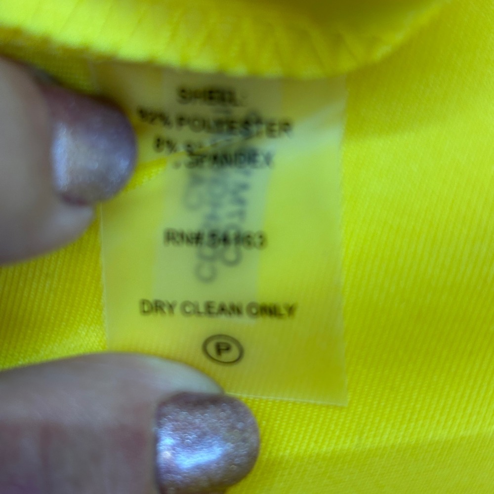 Calvin Klein Yellow Sleeveless Sheath Dress Size 4 Ruched New Casual Business - Picture 10 of 11